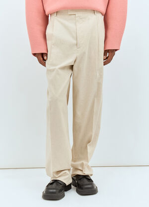Bottega Veneta Natural Crisp Poplin Pants Beige bov0158006