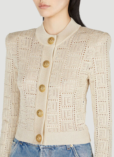 Balmain Monogram Cardigan Cream bln0252014