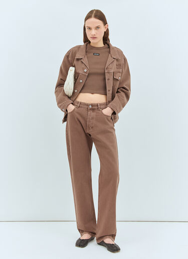Miu Miu Five-Pocket Jeans Brown miu0359005
