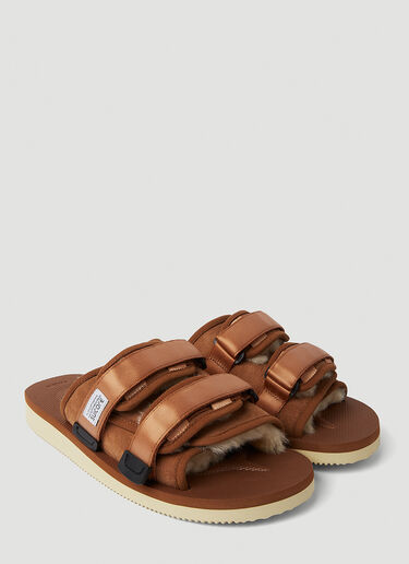 Suicoke Moto-Mab Shearling Sandals Brown sui0350002