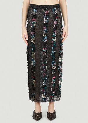 Rave Review Idun Ruffle Trim Skirt Black rav0252004