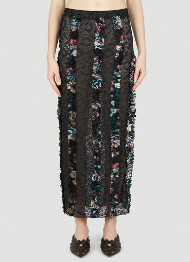 Rave Review Idun Ruffle Trim Skirt Black rav0252004