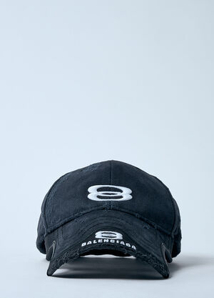 Balenciaga Double Logo Embroidery Baseball Cap Black bal0159011