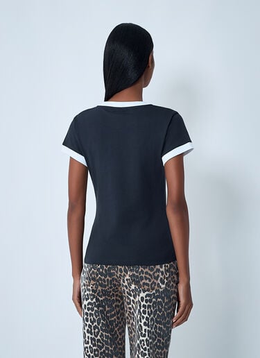 Logo Motif T-Shirt GANNI Logo Motif T-Shirt Charcoal gan0262008