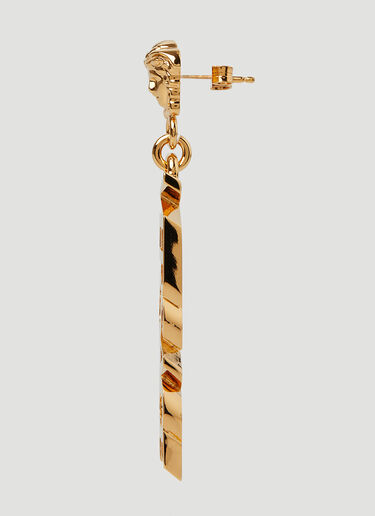 Versace Logo Drop Earrings Gold vrs0249042