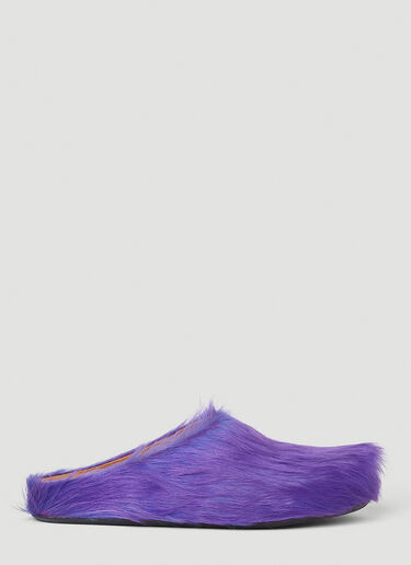 Marni ファスベット サボ ヘアリーミュール パープル mni0154012