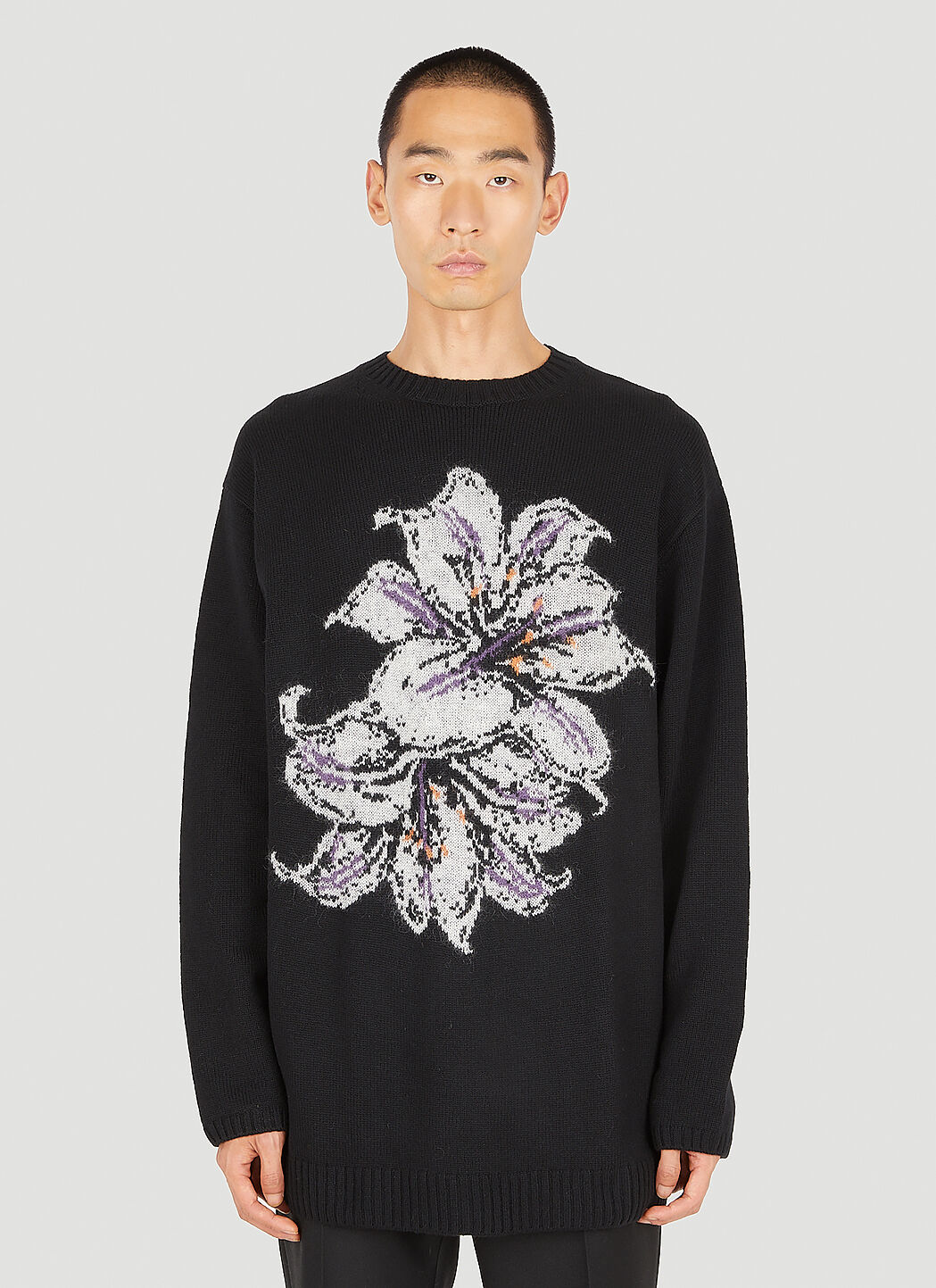 Intarsia Flower Sweater
