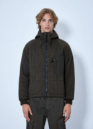 Stone Island Quilted Hooded Jacket Brown sto0165058