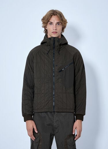 LN-CC® - Stone Island: Quilted Hooded Jacket - Brown Stone Island Quilted Hooded Jacket Brown sto0165058