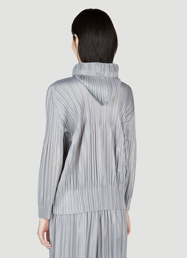 Pleats Please Issey Miyake Pleated Hooded Sweatshirt Grey plp0253011