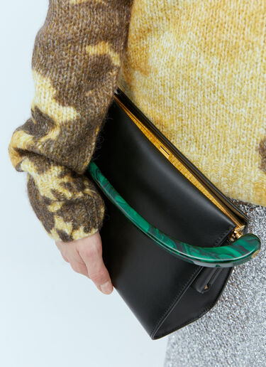 Crisp レザーハンドバッグ Dries Van Noten Crisp レザーハンドバッグ ブラック dvn0254047