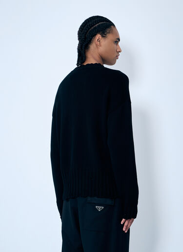 Marni Distressed Cotton Sweater Black mni0159003