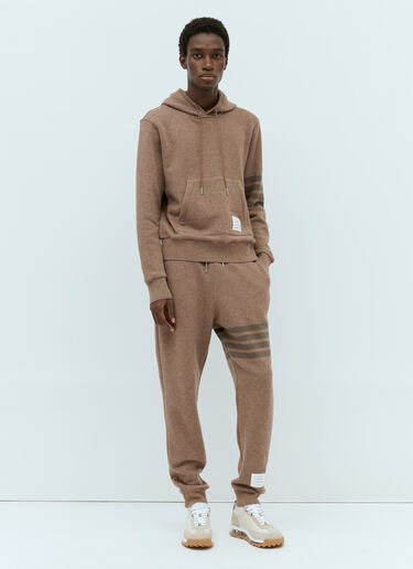 Four Bar Wool Hooded Sweatshirt Thom Browne Four Bar Wool Hooded Sweatshirt Brown thb0153010
