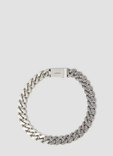 Saint Laurent 커브 체인 네크리스 실버 sla0247092