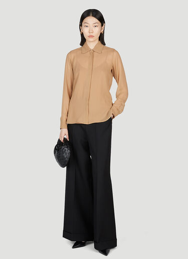 Max Mara Sheer Georgette Shirt Camel max0253036