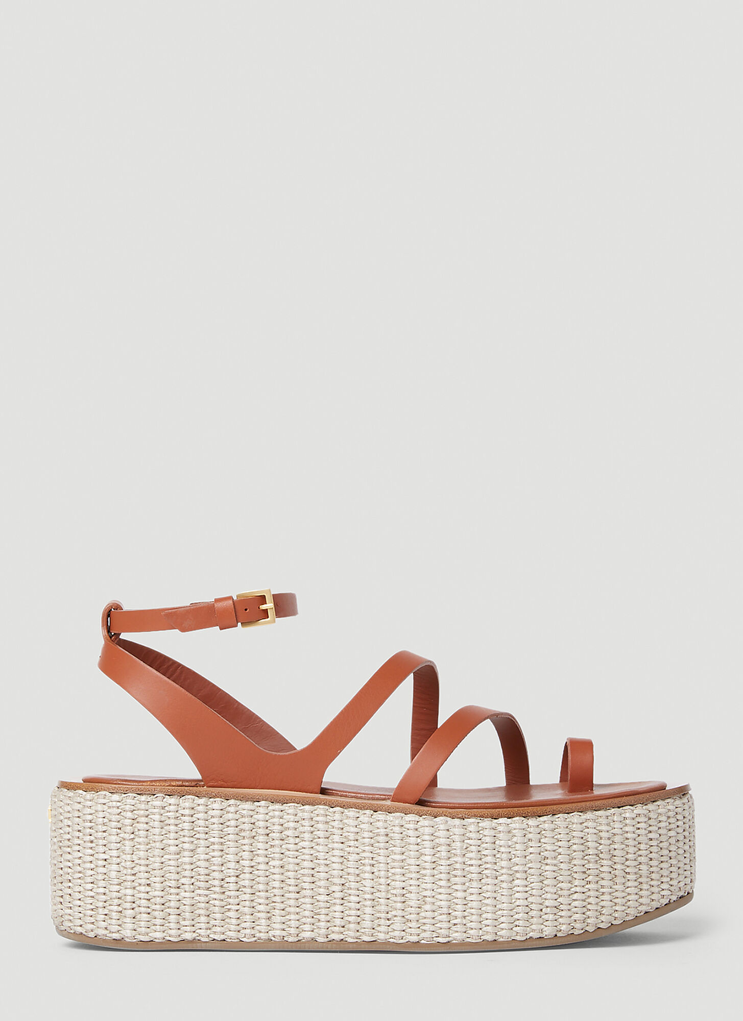 Shop Max Mara Biarritz Platform Sandals In Brown