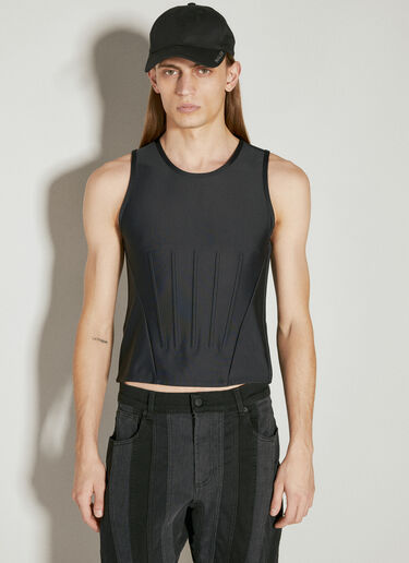 Mugler Embossed Corseted Tank Top Black mug0154005