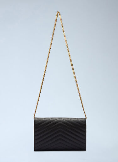 Saint Laurent Cassandre Matelassé Chain Wallet Black sla0200007