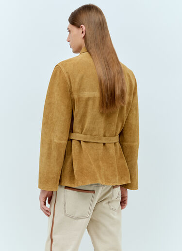 Miu Miu Belted Leather Jacket Camel miu0156009