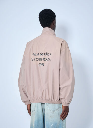 LN-CC® - Acne Studios: Logo Printed Zip-Up Jacket - Beige Acne Studios Logo Printed Zip-Up Jacket Beige acn0365002
