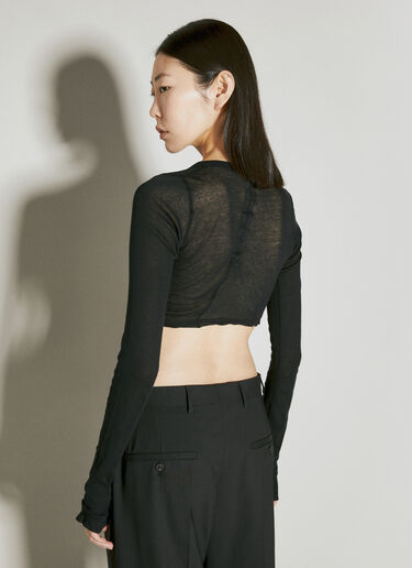 Rick Owens Crop Long-Sleeve Top Black ric0255018