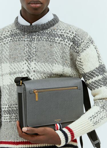 Thom Browne Reporter Leather Crossbody Bag Grey thb0154009