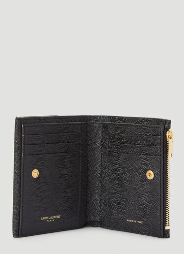 Saint Laurent Uptown Grain de Poudre Compact Wallet Black sla0239056