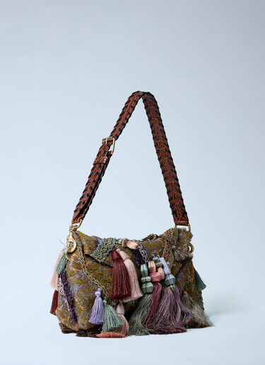 Ornate Tassel Clutch Bag Dries Van Noten Ornate Tassel Clutch Bag Khaki dvn0262036