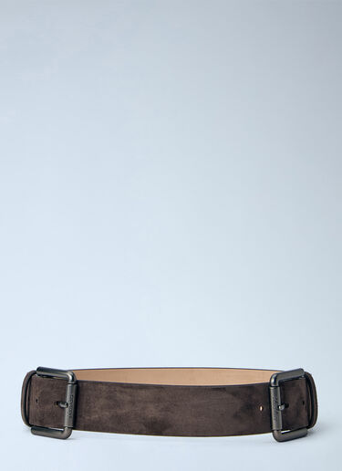 LN-CC® - Max Mara: Suede Finish Belt - Dark Brown Max Mara Suede Finish Belt Dark Brown max0266230