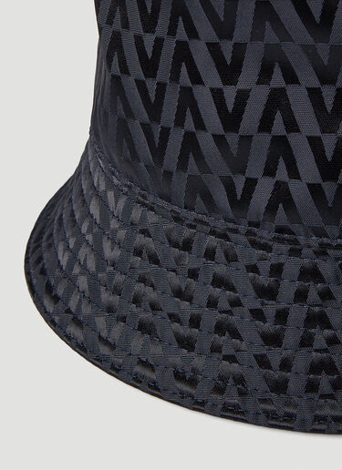 Valentino Reversible Logo Jacquard Bucket Hat Black val0145028