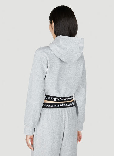 Alexander Wang 로고 후드 스웨트셔츠 그레이 awg0251018