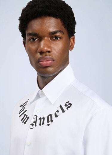 Palm Angels Neck Logo Shirt White pma0166013