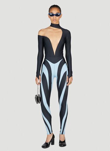 Mugler Panel Leggings Light Blue mug0252020