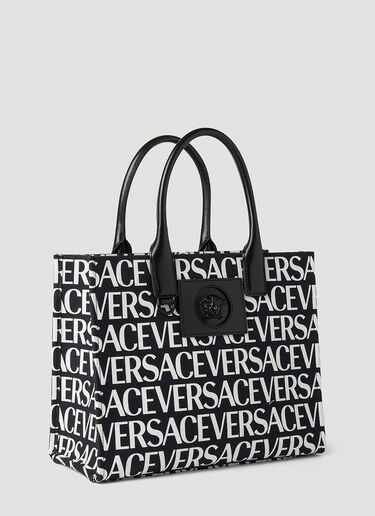 Versace 徽标印花托特包 黑色 vrs0251042