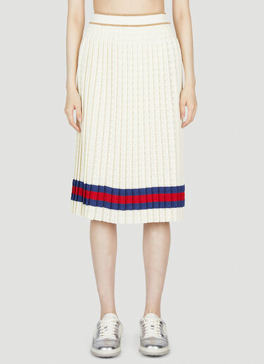 Gucci G Rhombus Knit Skirt Cream guc0253053