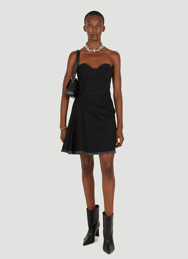 Alexander McQueen Strapless Denim Dress Black amq0250044