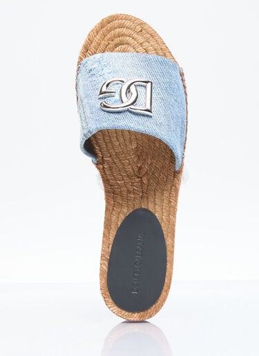 Dolce & Gabbana 牛仔徽标拖鞋 蓝色 dol0255024