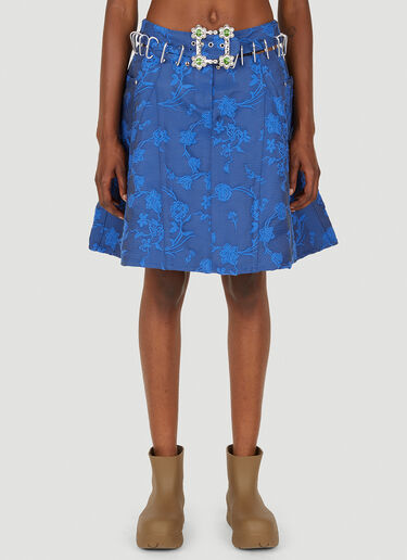 Chopova Lowena Carabiner Floral Skirt Blue cho0251003