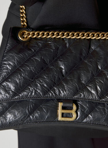 Balenciaga Medium Crush Chain Shoulder Bag Black bal0255050