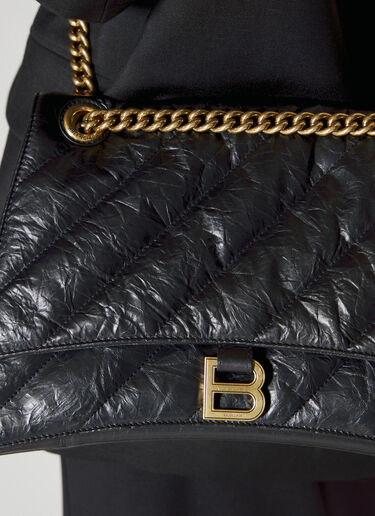 Medium Crush Chain Shoulder Bag Balenciaga Medium Crush Chain Shoulder Bag Black bal0255050