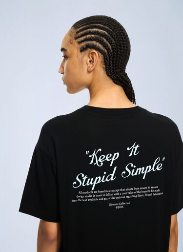 LN-CC® - Off-White: Kiss Quote T-shirt - Black Off-White Kiss Quote T-shirt Black ofw0264004