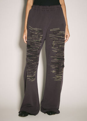 MM6 Maison Margiela Distressed Track Pants White mmm0259003