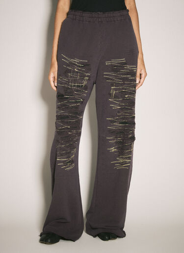 MM6 Maison Margiela Distressed Track Pants Purple mmm0258003