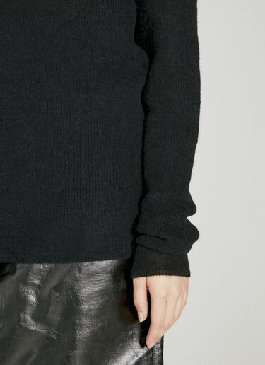 Saint Laurent V Neck Wool Sweater Black sla0254007