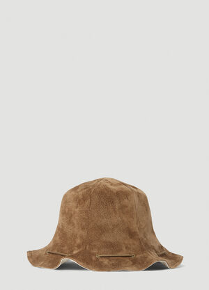 Hender Scheme Drawstring Suede Bucket Hat Brown hes0152008