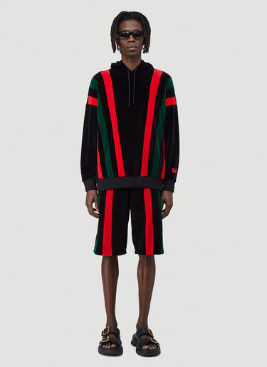 Gucci Velvet Hooded Sweatshirt Black guc0139022