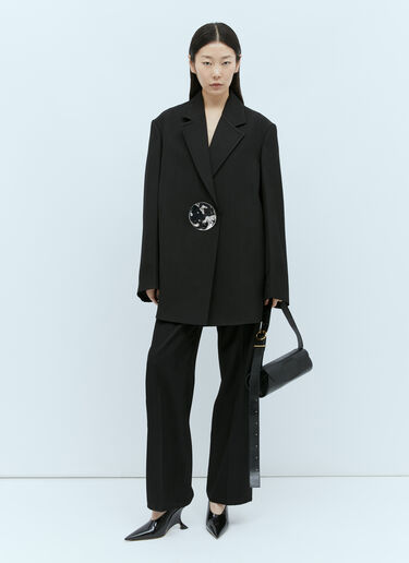 Jil Sander 圆形宝石羊毛西装外套 黑色 jil0255010