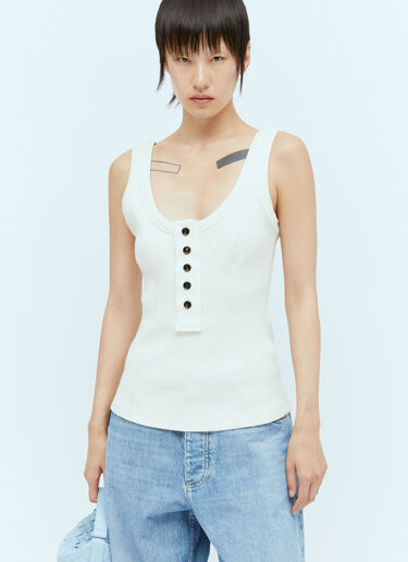 Bottega Veneta Raised Placket Tank Top Off white bov0256028