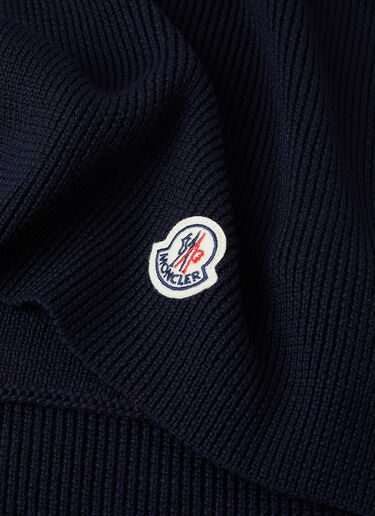 Moncler Ribbed-Knit Wool Scarf Navy mon0146049