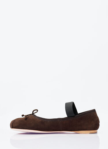 Miu Miu Suede Ballerina Flats Brown miu0257018